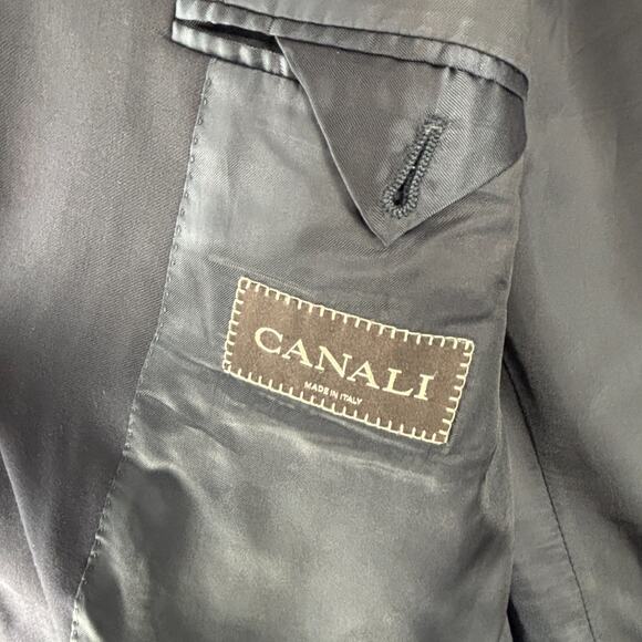 CANALI Navy Blue Wool Blazer Sport Coat Made in Italy Size US 50XL - Picture 6 of 15